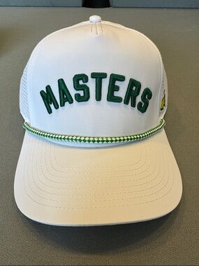2026 Masters White Tag with Yellow Map Logo and Red Flag